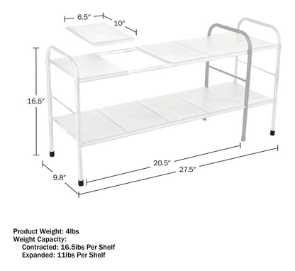 Organizador Extensible De Metal Con Estructura Moderna Blanca