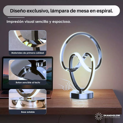 Lámpara Led Moderna Oficina Escritorio Espiral Minimalista