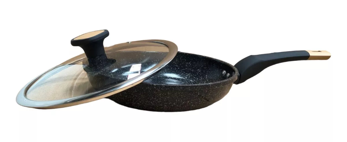 Juego Batería Cocina 5 Pzas Aluminio Olla Sarten Negro