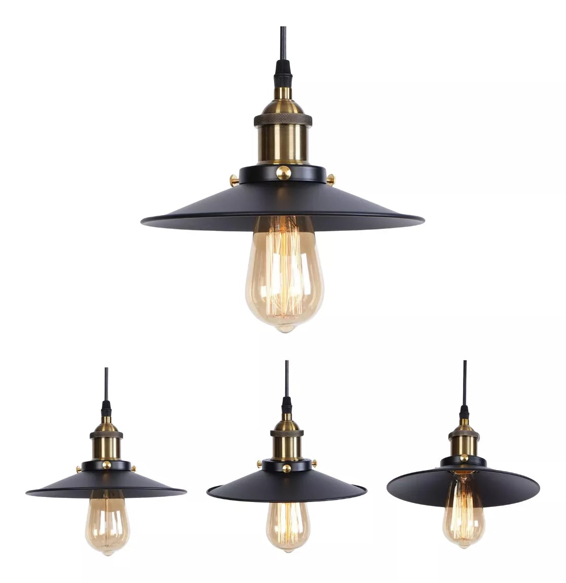 Lampara Colgante Industrial Techo Vintage Hogar Metal Negro