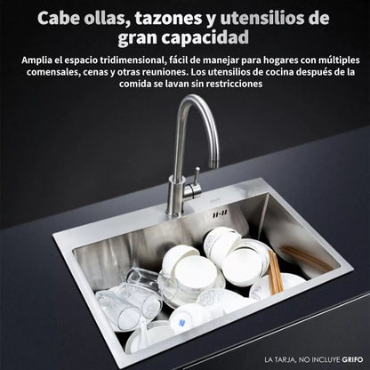 Tarja Fregadero Cocina Cubeta Plateado 45x55x18cm