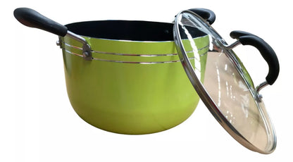 Juego Batería Cocina 7 Pzas Aluminio Olla Sarten Verde