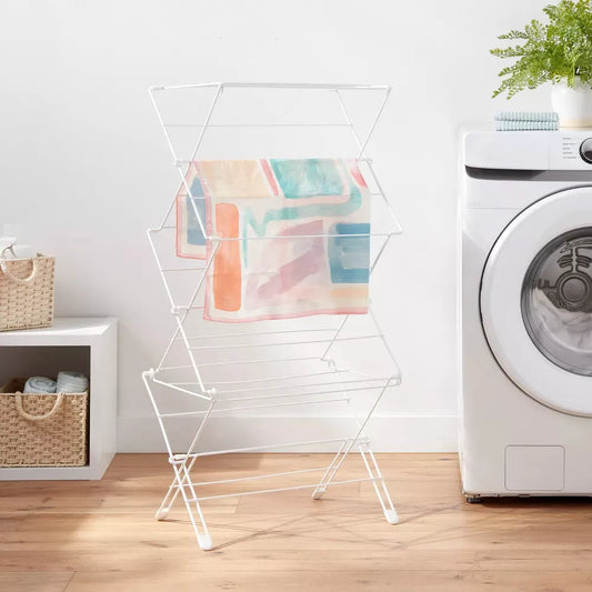 Tendedero Plegable Portatil Retractil Colgar Y Secar Ropa Blanco