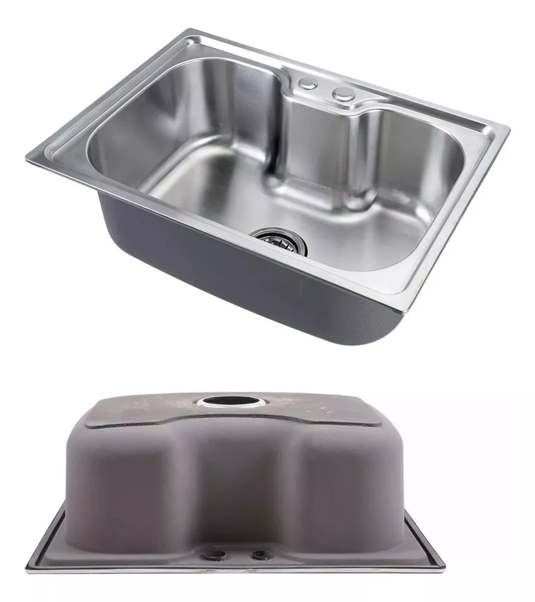 Tarja Fregadero Cocina Cubeta Plateado 50X40X20cm
