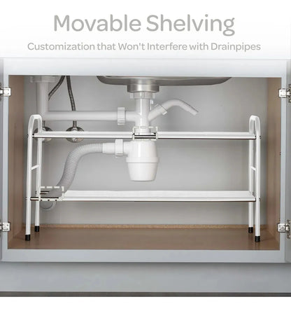 Organizador Extensible De Metal Con Estructura Moderna Blanca