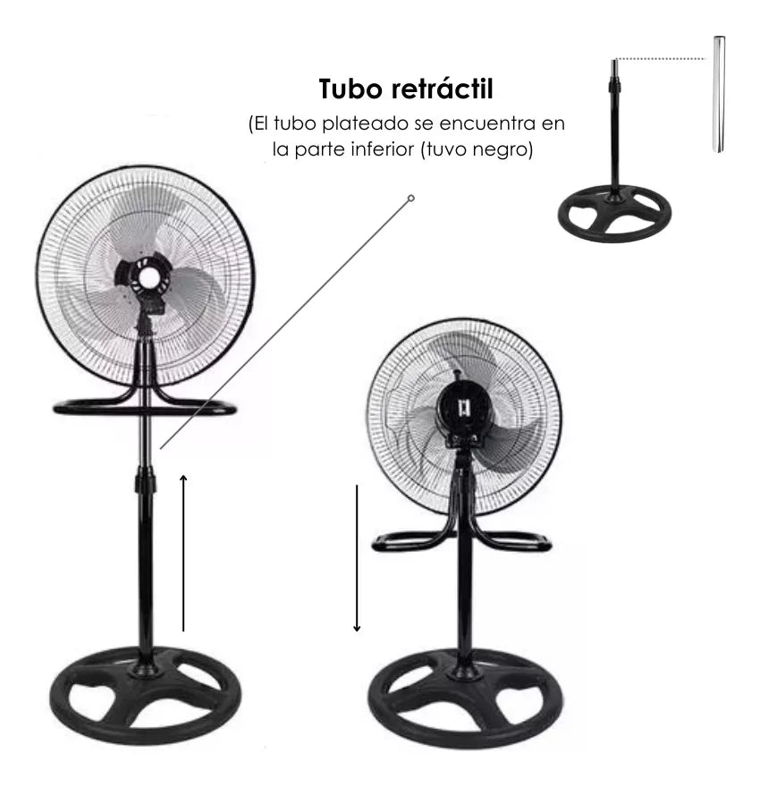 2 Ventiladores 3 En 1 Para Pared Piso Casa Oficina Metálico