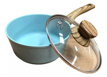 Batería Cocina 7 Pzas Aluminio Azul Sarten Cacerola