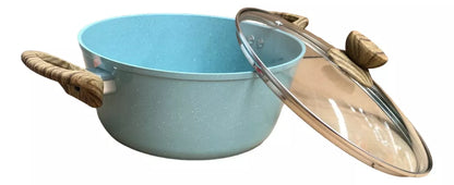 Batería Cocina 7 Pzas Aluminio Azul Sarten Cacerola