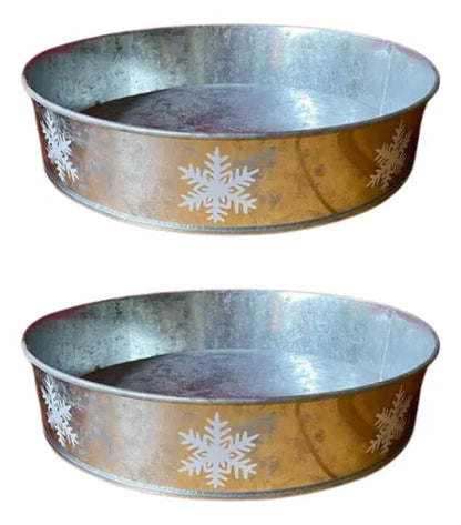Baldes Metálicos Navideños Decorativos De Navidad 4pzs