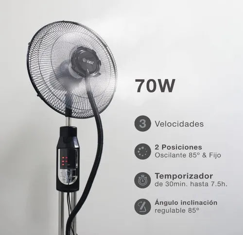 Ventilador Pedestal Brisa Abanico Pie Humificador Agua 16in