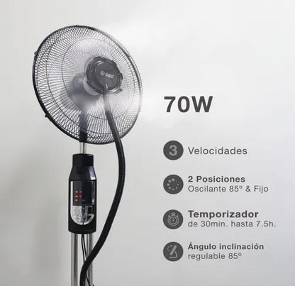 Ventilador Pedestal Brisa Abanico Pie Humificador Agua 16in