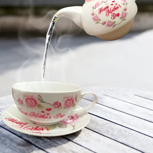Juego De Tetera, Platillo Y Taza De Té Día De La Mamá Casa