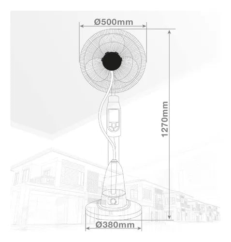Ventilador Pedestal Brisa Abanico Pie Humificador Agua 16in