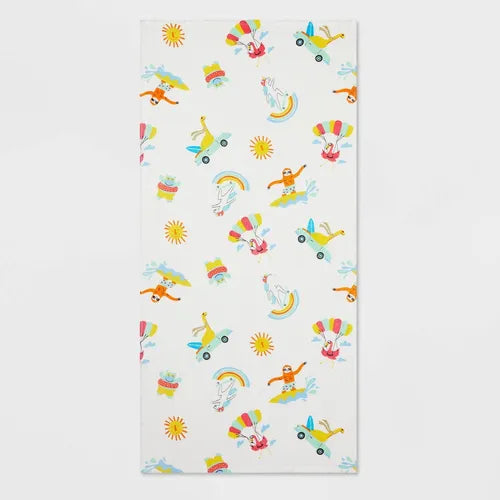 Tolla De Playa Rectangular Algodón Niños Secado Rápido