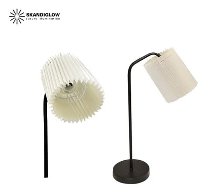 Lampara De Dormitorio Escritorio Pantalla Corrugada Beige