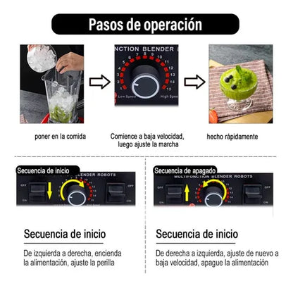 Licuadora Profesional Uso Rudo 1350w 2l Procesador Alimentos