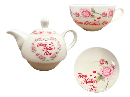 Juego De Tetera, Platillo Y Taza De Té Día De La Mamá Casa