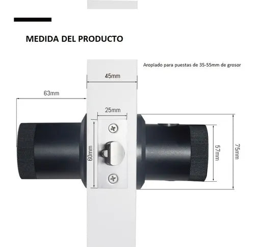 Cerradura Inteligente Bluetooth Huella Digital Seguridad Negro