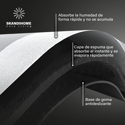 Alfombrilla mágica antideslizante, ovalada, superabsorbentes