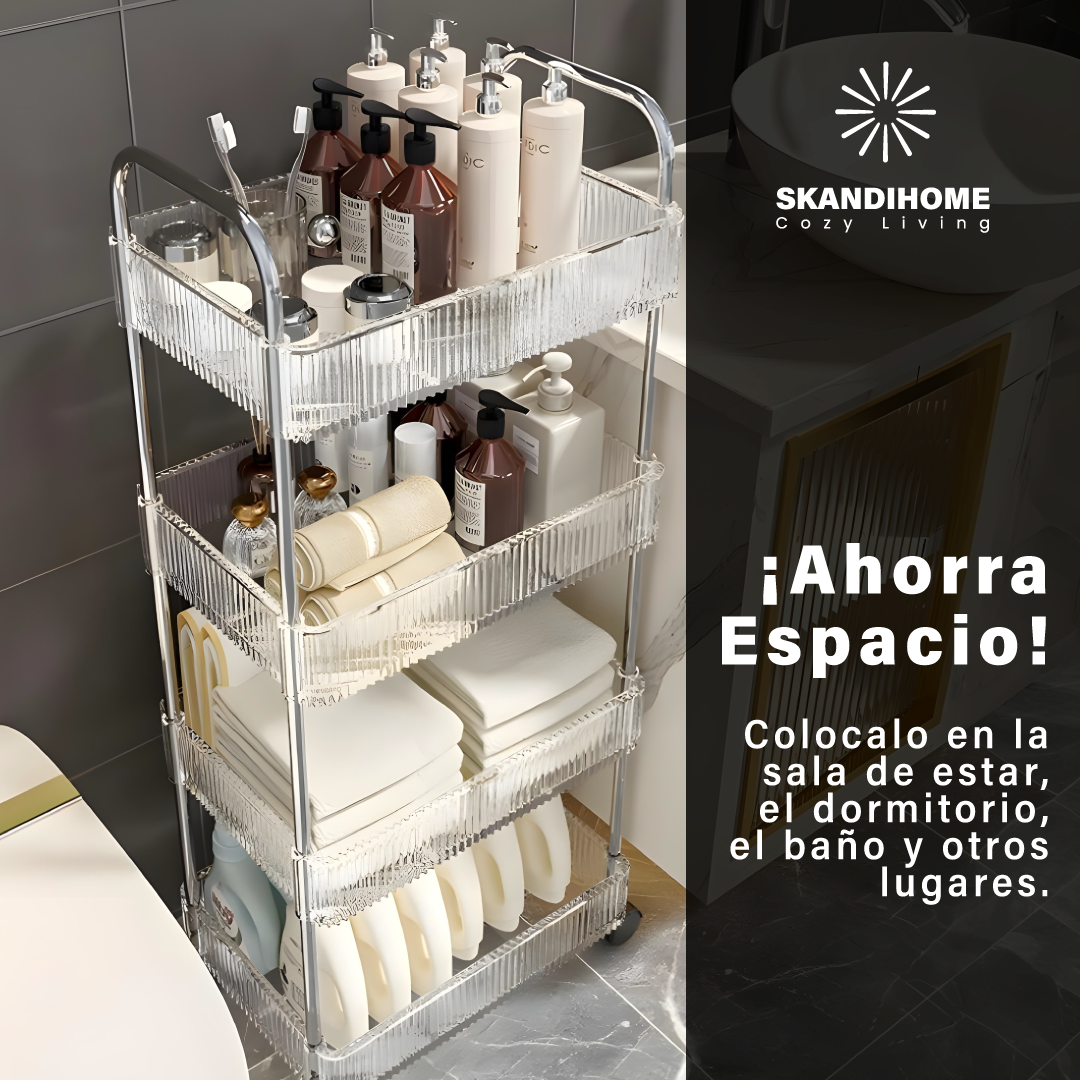 Carrito Multiorganizador Gourmet Frutero Rodante 4 Charolas