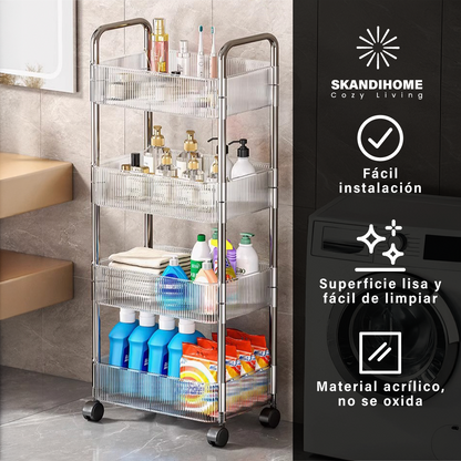 Carrito Multiorganizador Gourmet Frutero Rodante 4 Charolas