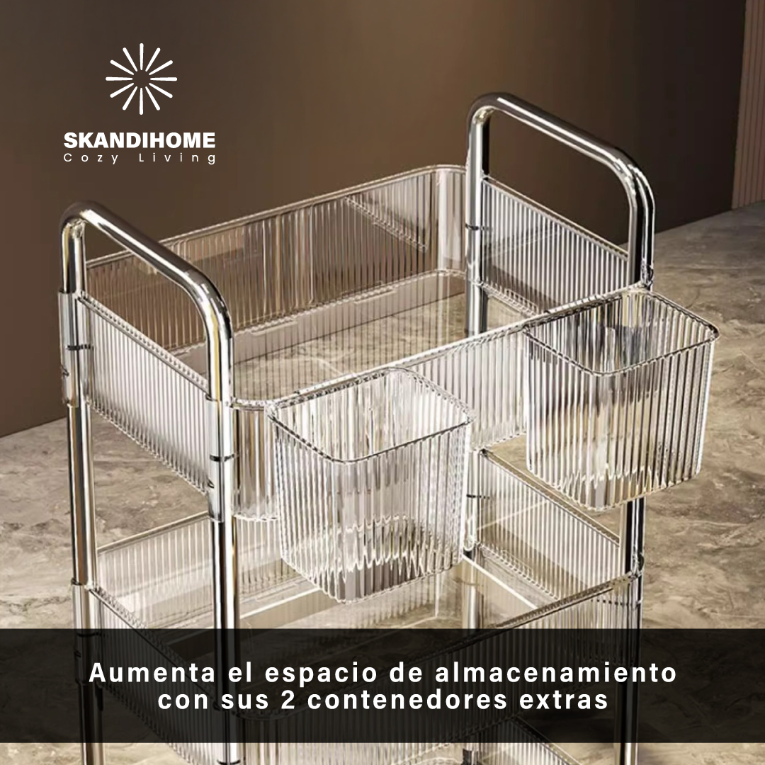 Carrito Multiorganizador Gourmet Frutero Rodante 4 Charolas