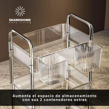 Carrito Multiorganizador Gourmet Frutero Rodante 4 Charolas